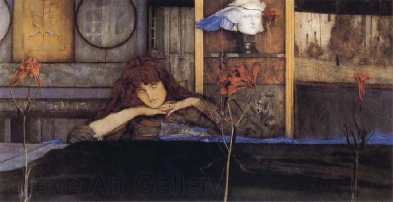 Fernand Khnopff I Lock my Door upon Myself Norge oil painting art